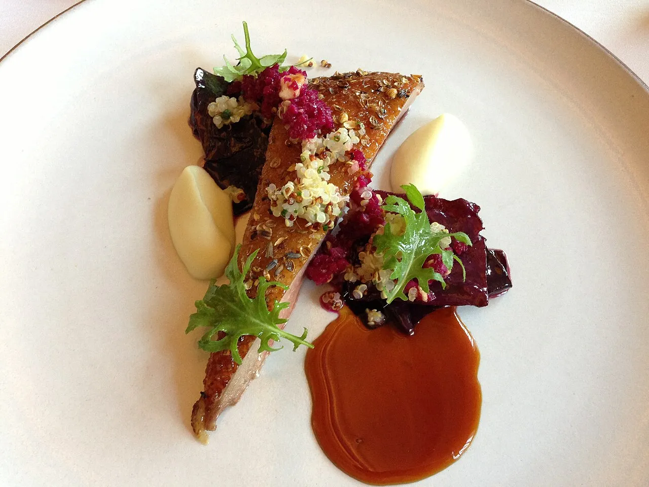 Roasted duck with lavender honey glaze