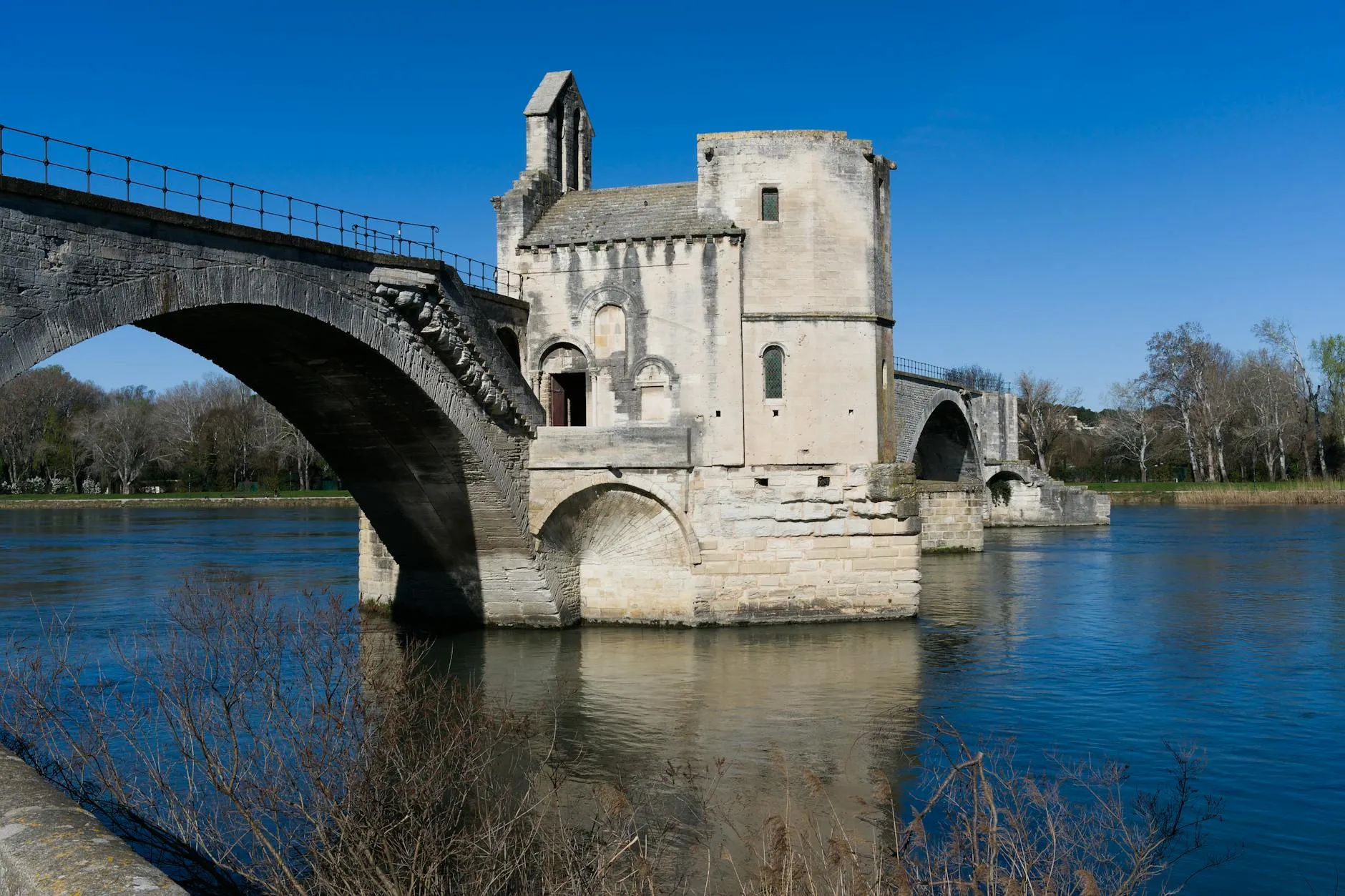 The Pont Saint-Bénézet and its chapel over the Rhône in Avignon